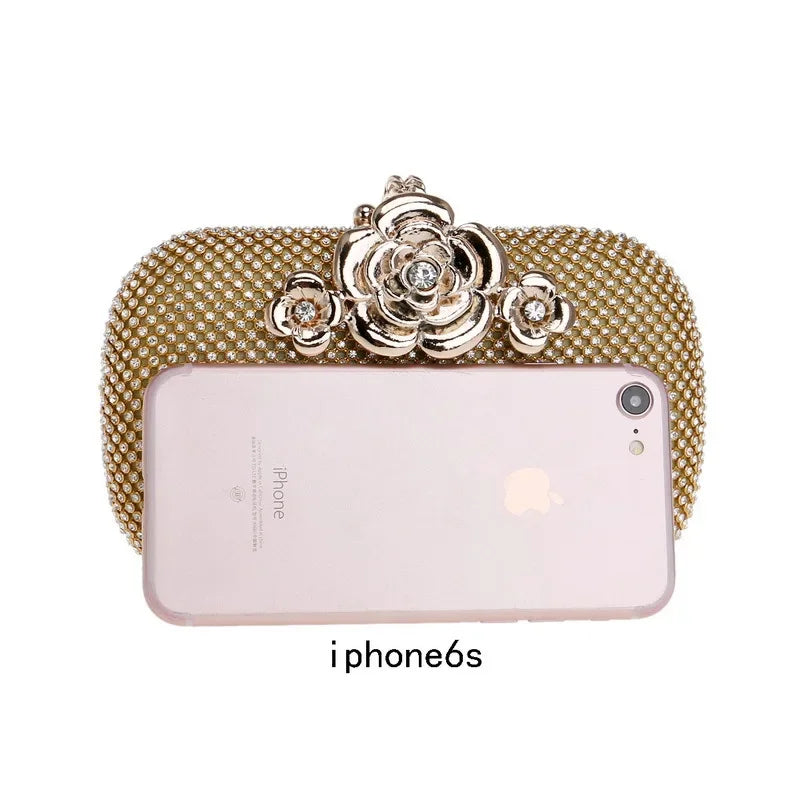 Nova Bolsa de Noite Feminina Estilo Socialite Transfronteiriça, Bolsa de Gala Luxuosa com Adornos, Acessório de Mão para Baile de Formatura e Festas
