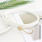 Nova pérola fivela fina cinto feminino couro do plutônio elegante ajustável selvagens cintura cor de ouro fivela cintos femininos