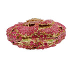 Rosa/branco cristal noite sacos de embreagem strass festa baile bolsas diamantes flor formal jantar bolsas para mulher minaudiere