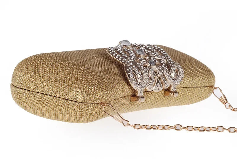 Bolsa de mão feminina embutida com diamante, concha dura, bolsa de noite, ombro, crossbody, corrente, maquiagem, couro pu, compartimento interior