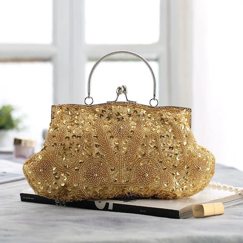 Bolsa de design de lantejoulas para mulheres, grande capacidade, portátil, frisada, bolsa de casamento, acessórios de moda