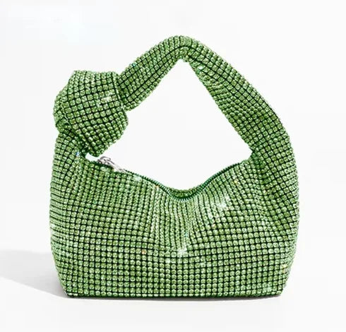 Alça strass nó sacos de noite prata cristal alça superior saco para mulheres bolsas e bolsas luxo designer bolsa tote