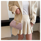 Saco de banquete de fivela de folha elegante, Bolsa portátil com corrente versátil, Vestido Cruz Diagonal, Novo, 2024