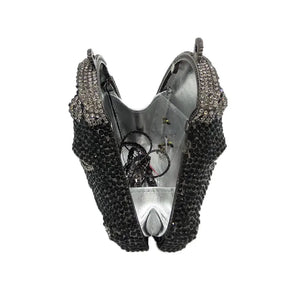Boutique de fgg cabeça de cavalo dourado feminino cristal noite bolsa e bolsa festa casamento minaudiere animal strass saco embreagem