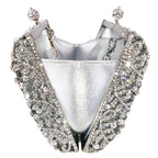 Boutique de fgg mulheres flor sacos de noite prata cristal embreagem bolsas nupcial festa casamento strass minaudiere bolsas