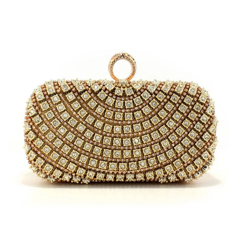 Bolsa de noite embutida com diamante, bolsa feminina para festa, vestido de casamento brilhante, versátil, bolsa crossbody para correspondência diária