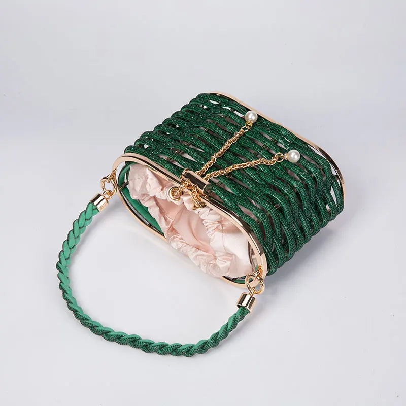 Clutch Trançada de Strass