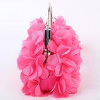 Flor noite bolsa de embreagem estilo doce floral casamento romântico nupcial bolsa alça metal banquete jantar vestido sacos com corrente