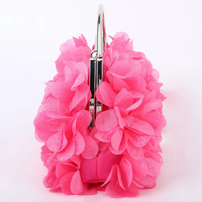 Flor noite bolsa de embreagem estilo doce floral casamento romântico nupcial bolsa alça metal banquete jantar vestido sacos com corrente
