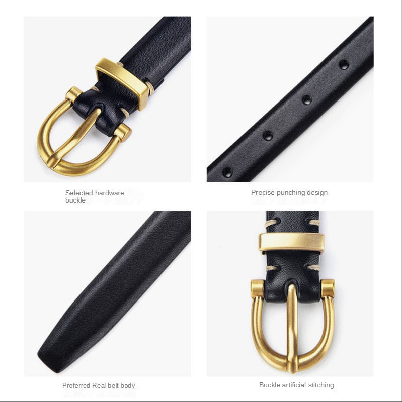 Cinto Fino Feminino Grazy em Couro Legítimo