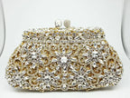 Flor coroa prata cristal embreagem para mulheres, bolsa de noite, saco de baile, embreagens nupciais, bolsa de casamento, boutique de fgg, em estoque
