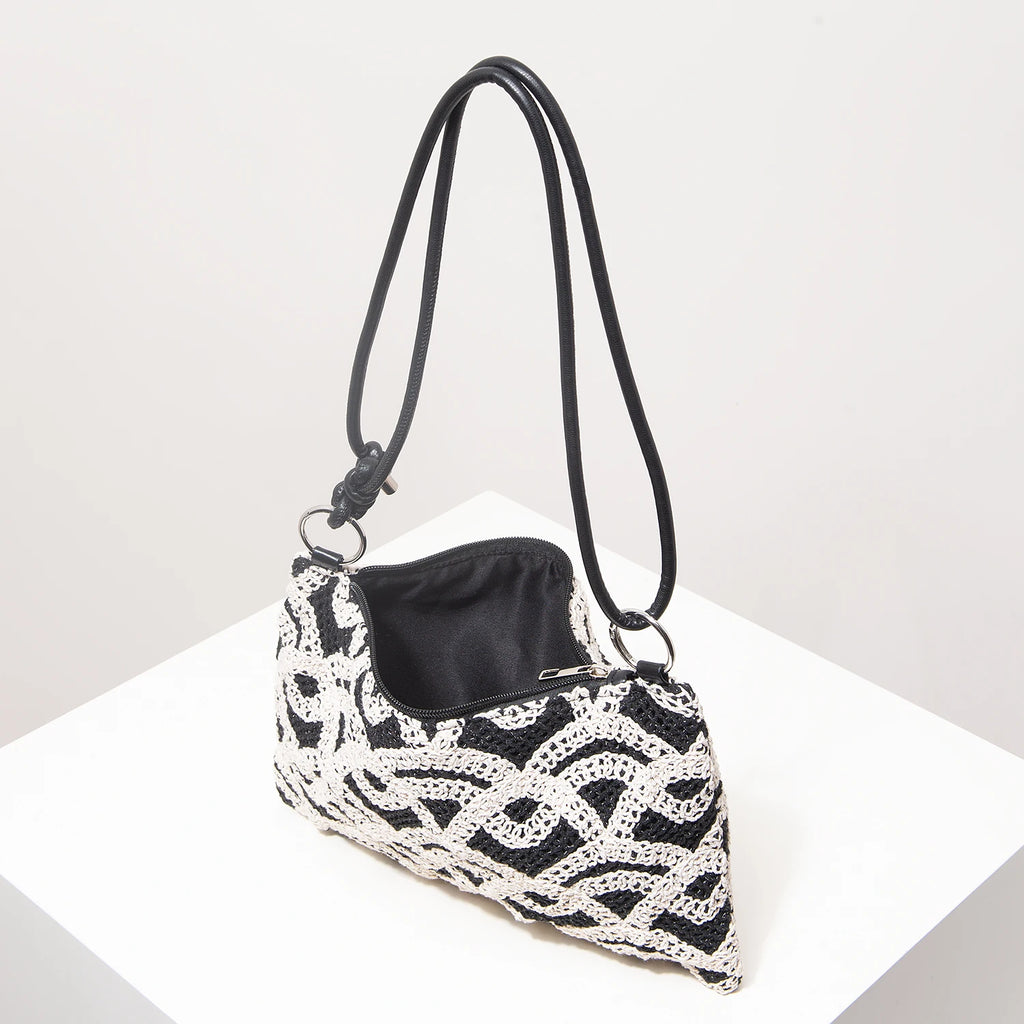 Sacolas de ombro de tricô oco com padrão para mulheres, bolsas de praia boho para mulheres, roupas de férias, bolsa de guê (padrão aleatório)