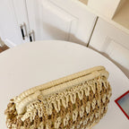 Moda a céu aberto malha sacos de ombro para mulheres elegante trançado fecho design leve crossbody bolsa verão praia tote bolsa