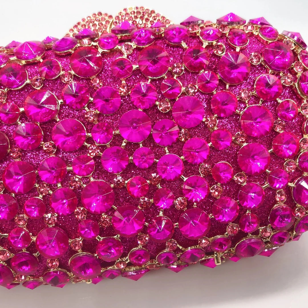 Embreagem de pedra clara branca e prateada para mulheres, bolsas de cristal, festa de casamento, bolsas de baile, embreagem nupcial de diamante