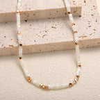 Branco mãe de pérola 925 prata 18k ouro frisado fio conjunto de jóias com colar e pulseira para mulheres luxo na moda amor presente