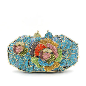 Xiyuan flor recorte diamante saco de noite luxo strass jantar bolsa para mulheres elegante diamante embreagem bolsa nupcial
