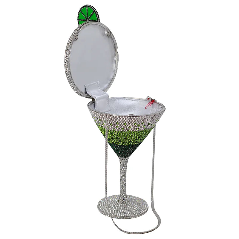Martin cocktail copo diamante saco de noite nova chegada cristal nupcial bolsa jantar garras feminino bolsa cristal strass sacos