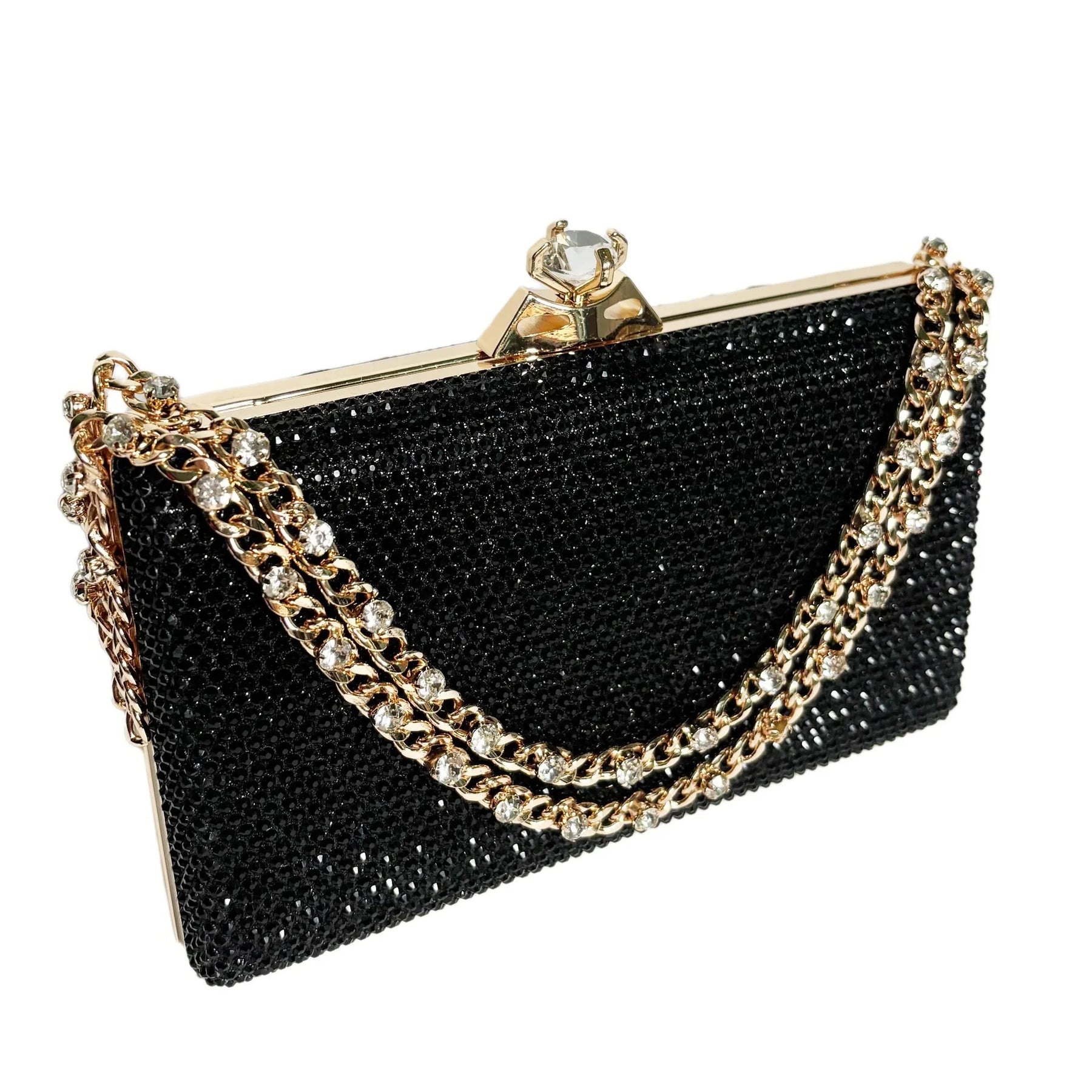 Bolsa de ombro feminina com diamante brilhante, bolsa de ombro para festa à noite, alça única, bolsa de casamento brilhante, versátil, material rígido