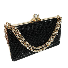 Bolsa de ombro feminina com diamante brilhante, bolsa de ombro para festa à noite, alça única, bolsa de casamento brilhante, versátil, material rígido