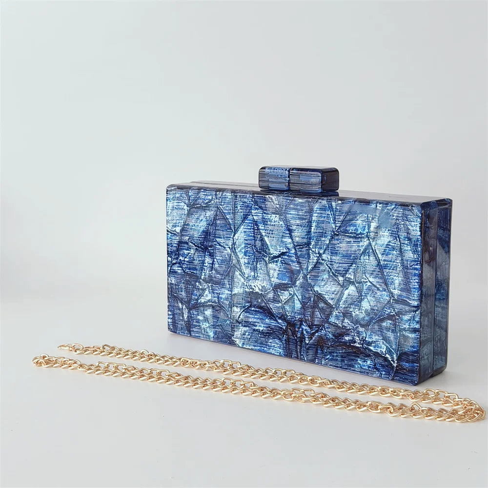 Grande brilhante ouro tecido acrílico bolsas e bolsas femininas perspex caixa embreagem noite crossbody longo mini feminino senhora pro nova aleta