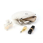 Bolsa pérola para mulheres, embreagem frisada de dois lados, sacos de noite elegantes, bolsa de casamento nupcial, bolsa luxuosa de strass, moda