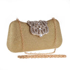 Bolsa de mão feminina embutida com diamante, concha dura, bolsa de noite, ombro, crossbody, corrente, maquiagem, couro pu, compartimento interior