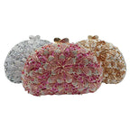 Luxo oco-para fora strass embreagem para mulheres mão-conjunto de cristal saco de festa de casamento noiva bolsa de noite minaudière (atacado) ​