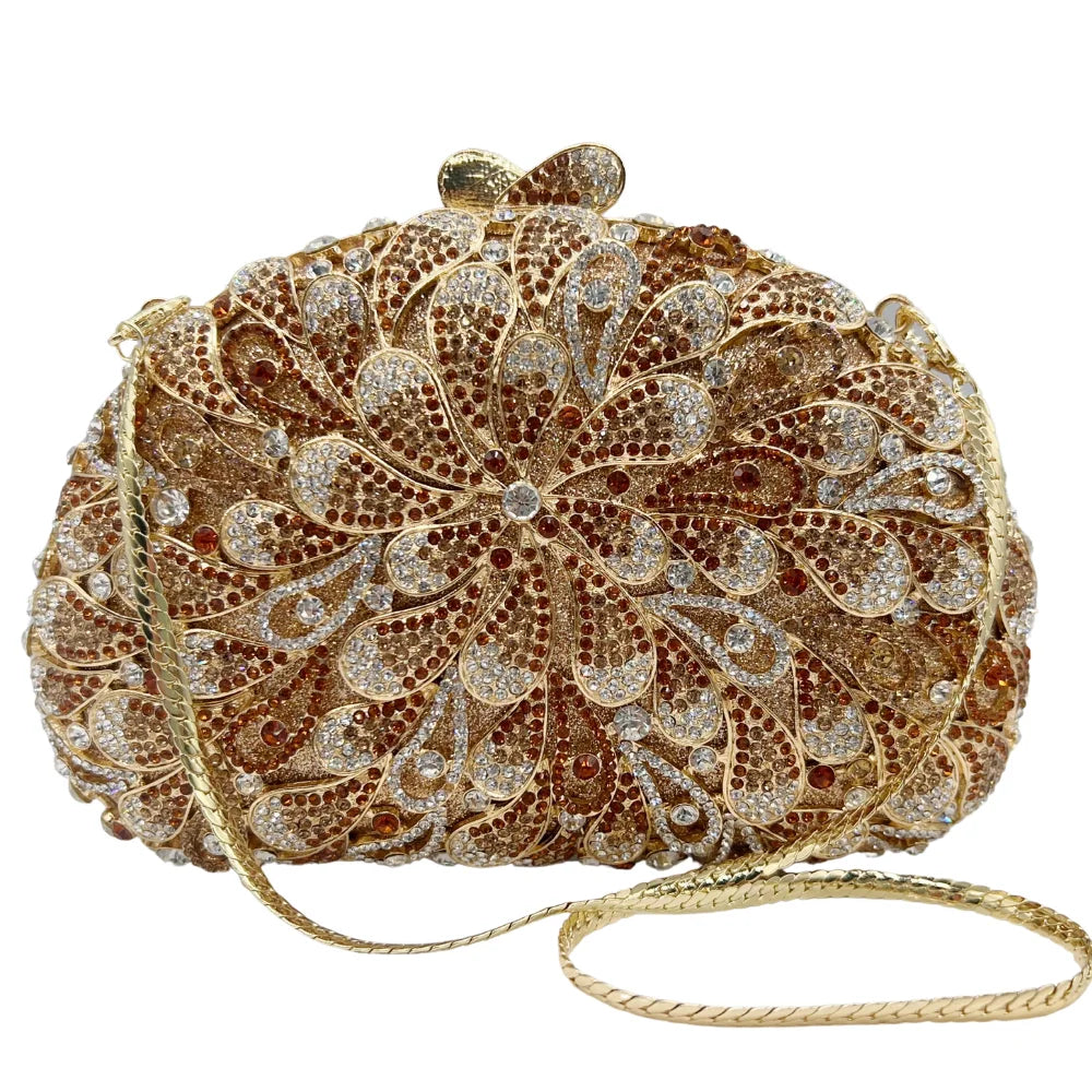 Luxo oco-para fora strass embreagem para mulheres mão-conjunto de cristal saco de festa de casamento noiva bolsa de noite minaudière (atacado) ​