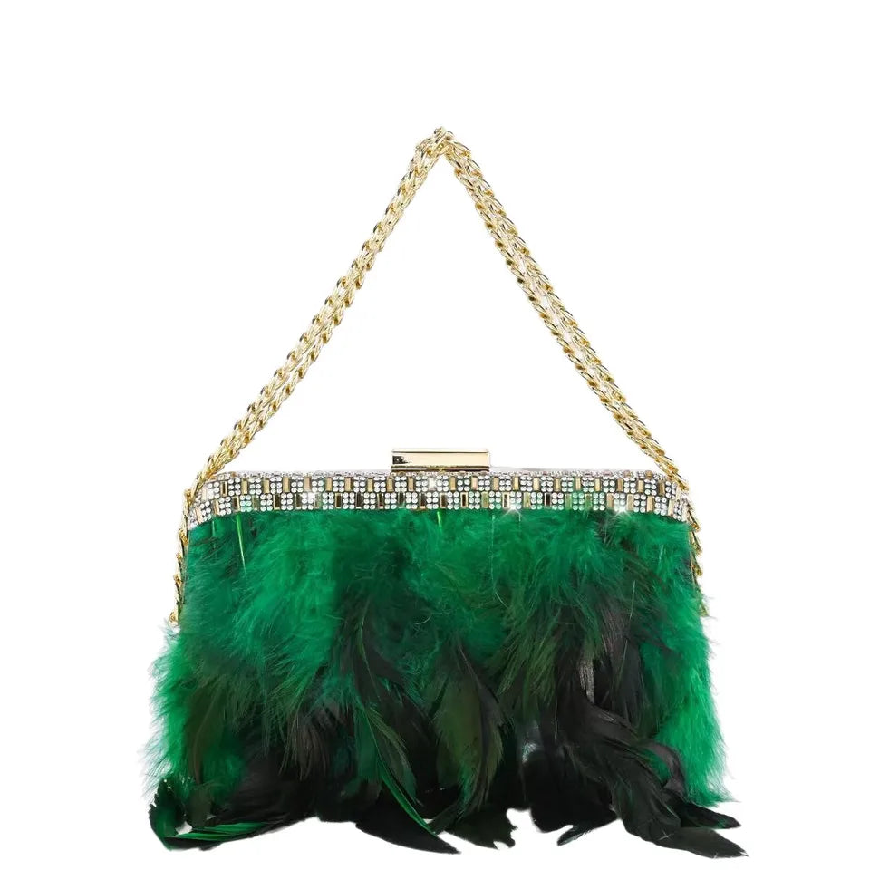 Bolsa Clutch Plumas Menurra