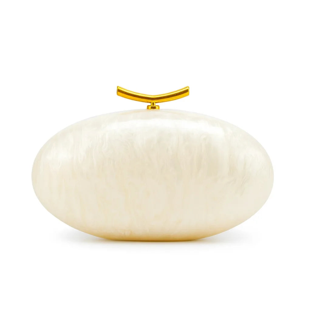 Doce pérola azul feminino noite embreagens bolsa de luxo acrílico longa corrente cruz corpo bolsa oval telefone casamento banquete festa saco