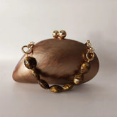 Bolsa acrílica para senhoras, marrom pérola, forma de bolinho, bolsas Minaudiere, sacos de noite, festa, casamento, dama de honra, bolsa, L
