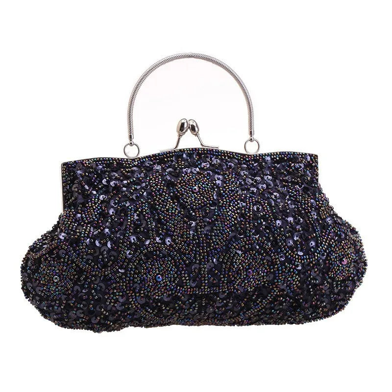 Bolsa de design de lantejoulas para mulheres, grande capacidade, portátil, frisada, bolsa de casamento, acessórios de moda