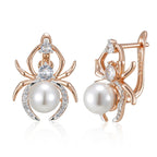 Brincos Aranha com Pérolas e Cristais