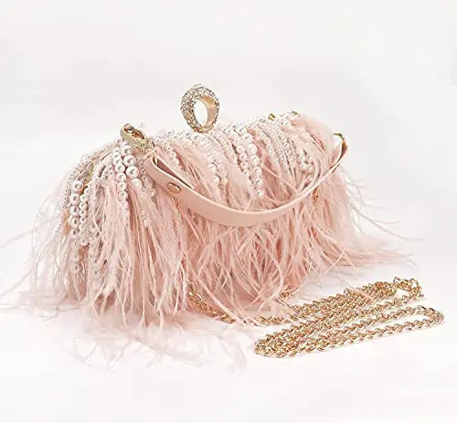 Venda quente frisado borla bolsa de embreagem diamante pérola sacos noite festa casamento bolsa embreagem corrente metal sacos ombro