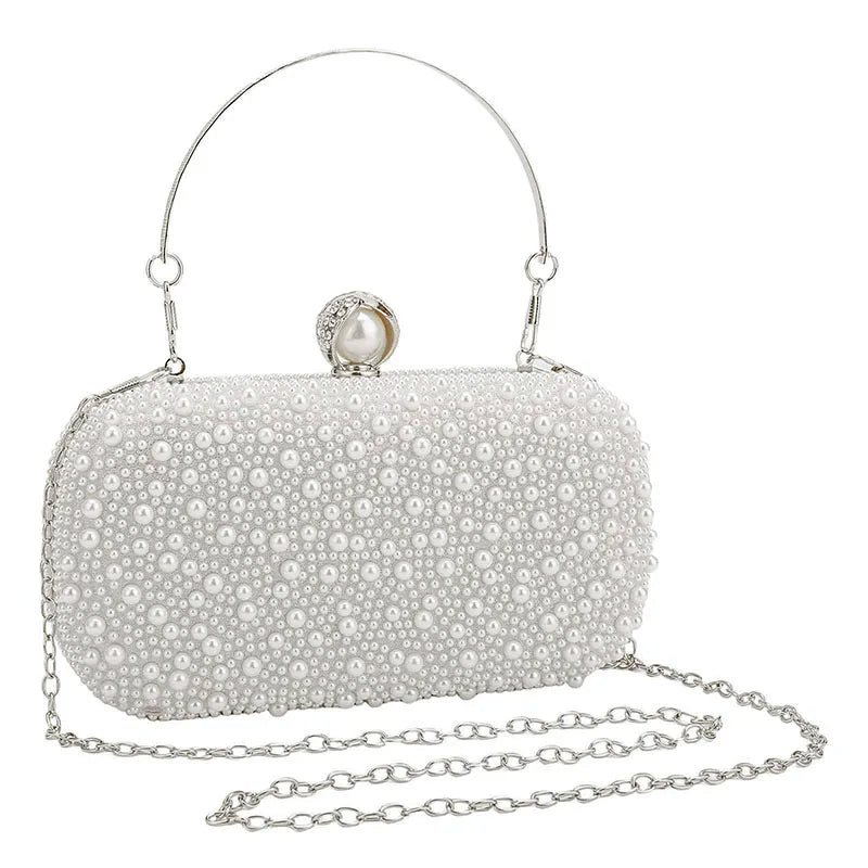 Bolsas de noite femininas pérola frisado bolsa embreagem casamento nupcial garras festa baile senhora crossbody bolsa ombro