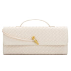 Cross-border high-end tecido de ombro único baguette moda requintado horizontal embreagem noite versátil bolsa crossbody feminina
