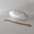 Embreagens de caixa de acrílico branco perolado feminino, mini carteira, forma irregular, festa noturna, viagem, bolsas Gilr, bolsa para mulheres