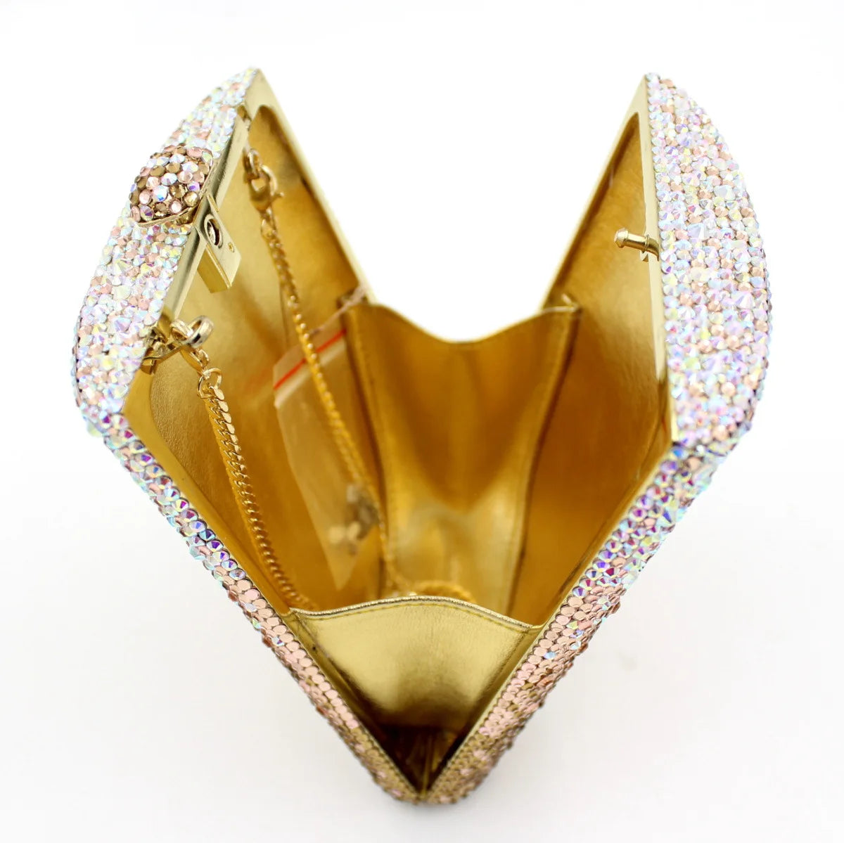 Novo design cor gradiente artesanal cheio de diamante bolsa embreagem strass senhoras saco de noite para festa de casamento