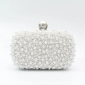 Keweli cor pura grânulo bordado pérola saco de noite portátil doce elegante fibra poliéster dureza compartimento interior