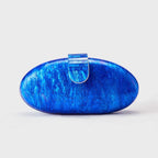 Mulheres acrílico bonito longo redondo saco de noite feminino mármore luxo festa baile bolsa casual embreagem sac uma bolsa principal e bolsa
