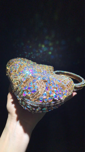 Bolsa de jantar de diamante grande capacidade ombro crossbody oco strass bolsa feminina banquete bolsa de embreagem