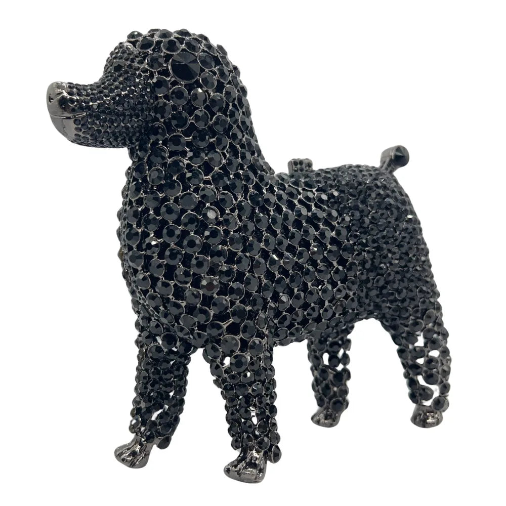 Bolsa de mão com animal incrustado de diamantes, bolsa de noite cheia de diamantes, bolsa feminina, vestido de baile, material de liga, combinação diária