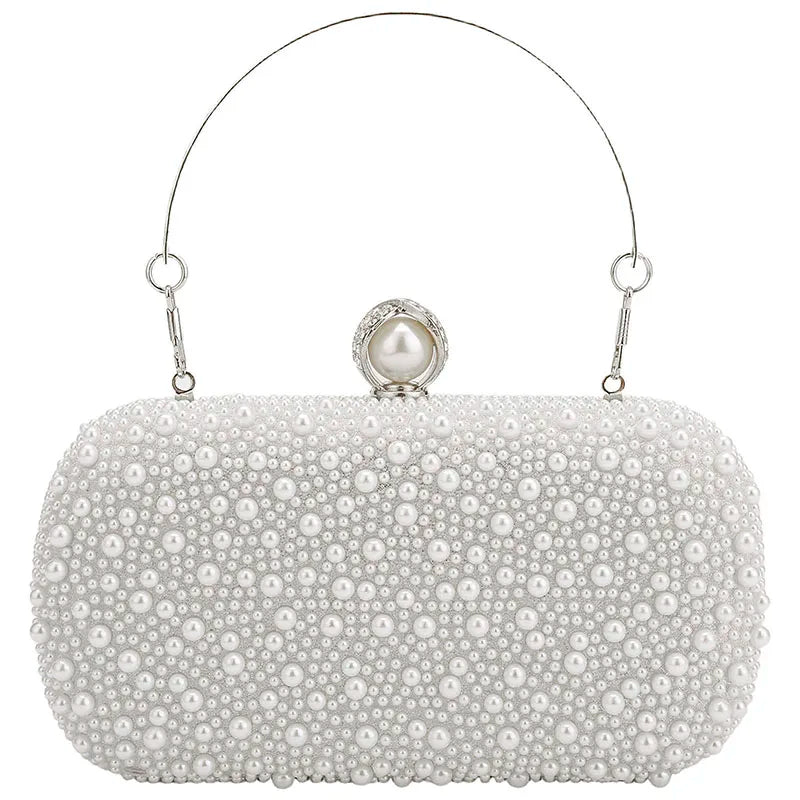 Bolsas de noite femininas pérola frisado bolsa embreagem casamento nupcial garras festa baile senhora crossbody bolsa ombro
