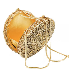 Boutique de fgg (em estoque) redondo circular oco para fora das mulheres cristal embreagem noite minaudiere saco casamento bolsa nupcial