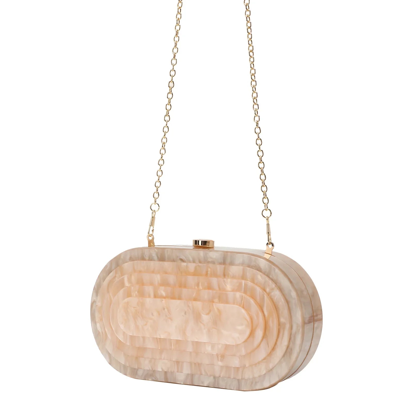 Moda acrílico bolsa de noite feminina vintage em forma de concha mármore ombro corrente saco cross-border na moda vestido de baile saco