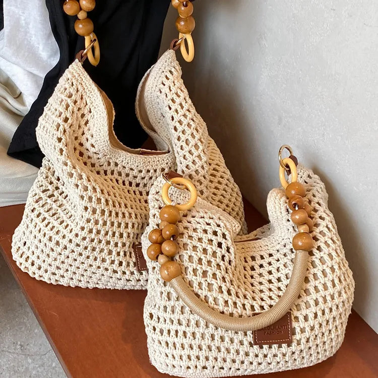 Bolsa de Palha Trançada de ande Capacidade para o Verão, Bolsa Casual de Mão para Mulheres, Nova Bolsa Transversal 2025