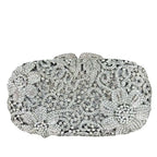 Boutique de fgg champanhe feminino flor bolsa de noite saco nupcial casamento strass bolsas festa jantar formal saco embreagem