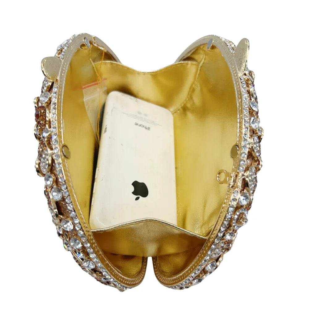 Luxo oco-para fora strass embreagem para mulheres mão-conjunto de cristal saco de festa de casamento noiva bolsa de noite minaudière (atacado) ​