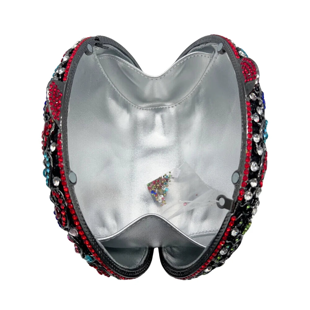 Venda quente de luxo phoenix flor totalmente diamante espumante grânulo cristal bolsa de noite de casamento feminino