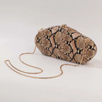 Festa à noite novo padrão de cobra embreagem moda bolsa forma especial crossbody saco couro do plutônio ombro carteiras feminino arco acrílico